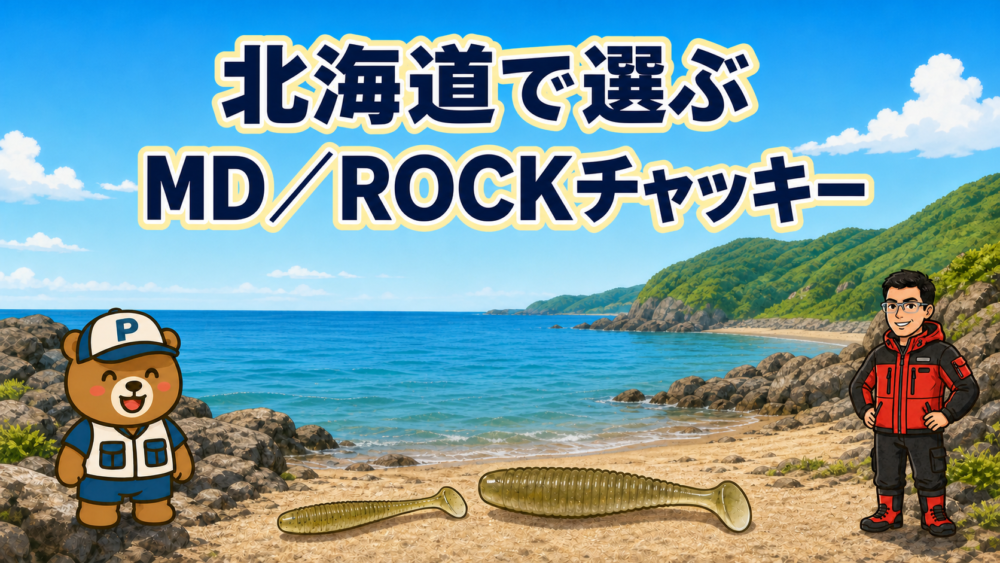 北海道でMDチャッキーとROCKチャッキーを選ぶくまPと釣り人P